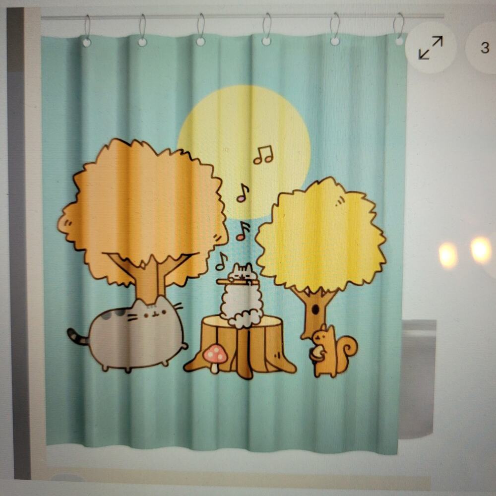 Pusheen Cat Fabric Shower Curtain 70x72” - Fall 2017 Subscription Box Exclusive